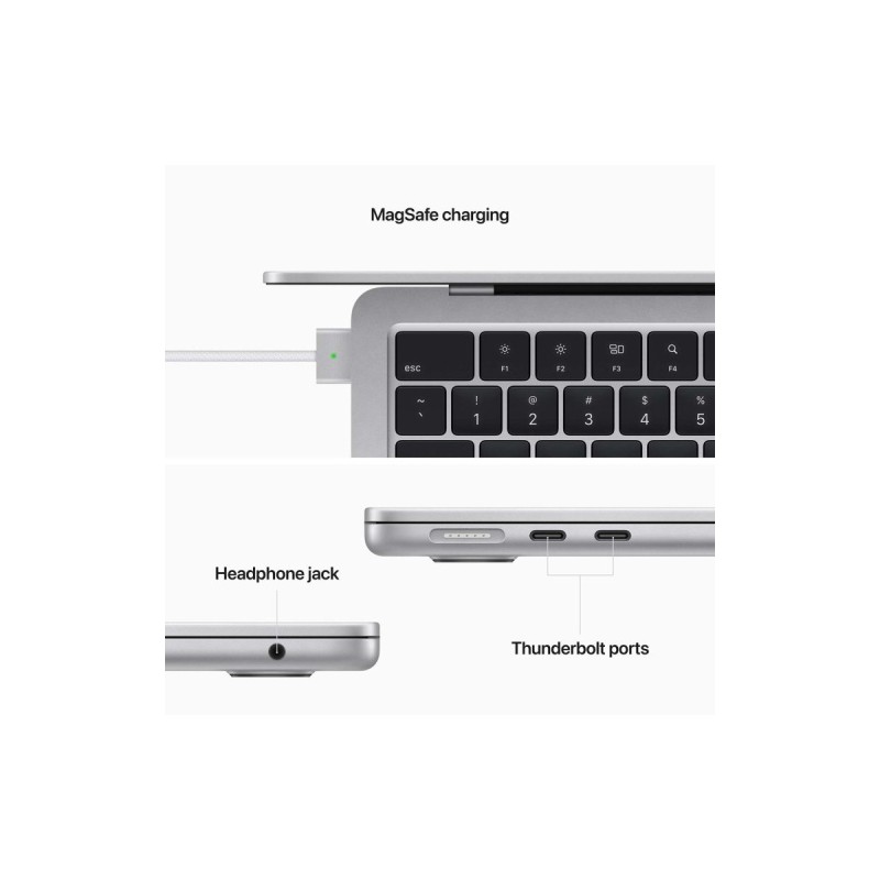 Apple MacBook Air Nešiojamas kompiuteris 13.6'' M2 8 Core CPU, 8 GB RAM, 512GB SSD, Silver