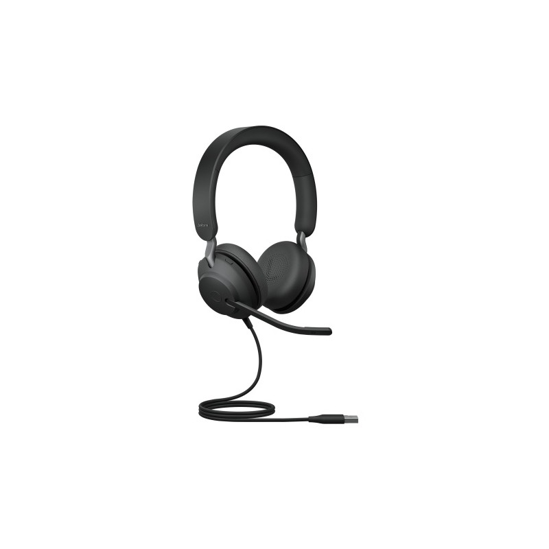 Jabra Evolve2 40 UC Stereo Laidinės ausinės, USB-A, Juoda