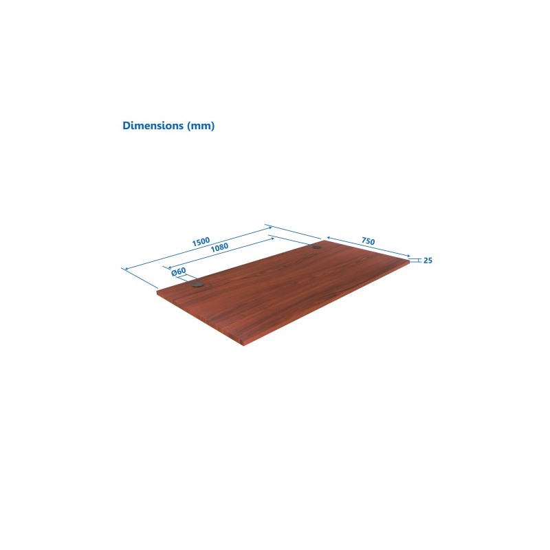 Stalviršis (LMDP) Up Up, tamsaus riešuto 1500x750x25mm (SPEC)