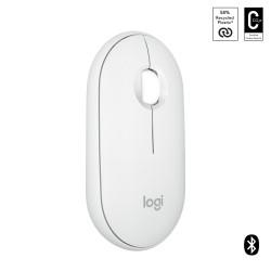 Logitech Pebble 2 M350s Belaidė pelė, RF Wireless + Bluetooth, 4000 DPI, Tonal White