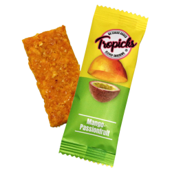 Tropicks Džiovintų mangų, pasiflorų batonėlis, 20 g 20 (pcs)