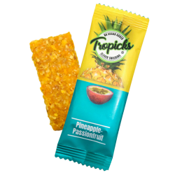 Tropicks Džiovintų ananasų, pasiflorų batonėlis, 20 g 20 (pcs)