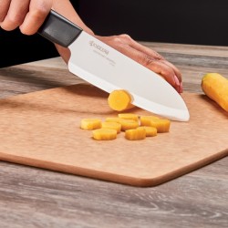 Kyocera FK-140WH-BK+CSN-202-BK SANTOKU KNIFE & SLICER Rinkinys, peilis 14cm ašmenys+pjaustyklė Juoda