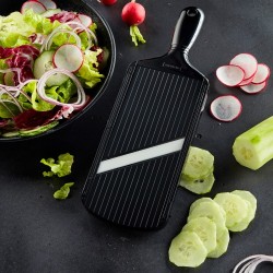 Kyocera FK-140WH-BK+CSN-202-BK SANTOKU KNIFE & SLICER Rinkinys, peilis 14cm ašmenys+pjaustyklė Juoda