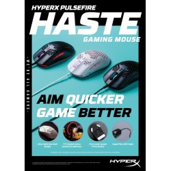 HyperX Pulsefire Haste Laidinė žaidimų pelė, 16000 DPI, RGB Lighting, Juoda