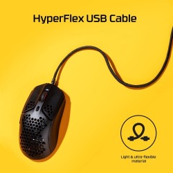 HyperX Pulsefire Haste Laidinė žaidimų pelė, 16000 DPI, RGB Lighting, Juoda