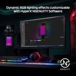 HyperX QuadCast S Mikrofonas USB-C, 3.5mm jack, RGB Lighting, Juoda