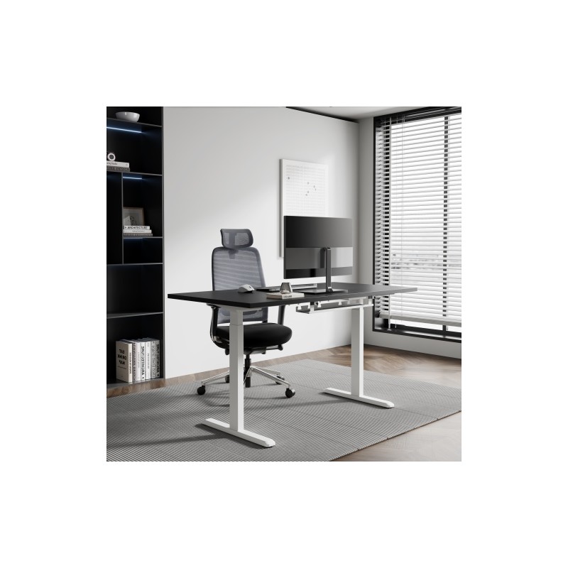 Reguliuojamo aukščio stalas Up Up Bjorn Baltas, Stalviršis L Juodas