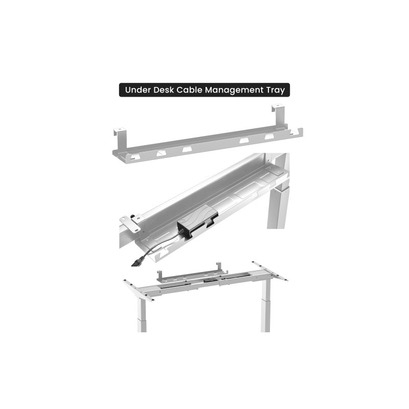 Reguliuojamo aukščio stalas Up Up Bjorn Baltas, Stalviršis L Juodas