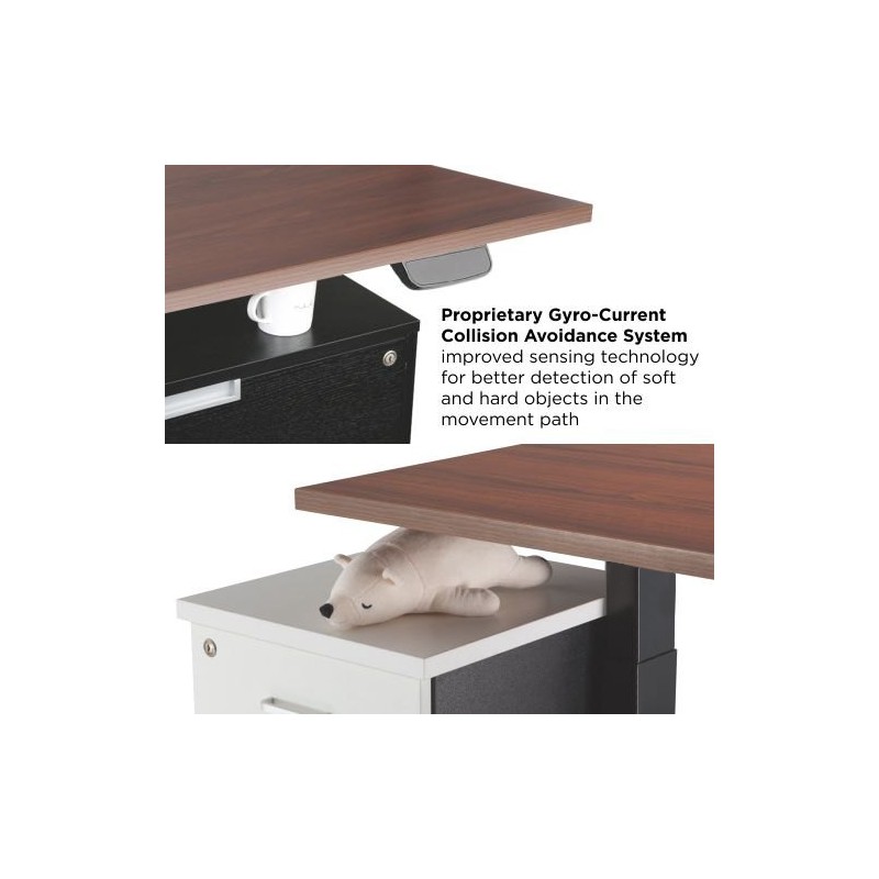 Reguliuojamo aukščio stalas Up Up Bjorn Baltas, Stalviršis L Tamsaus riešuto spalvos