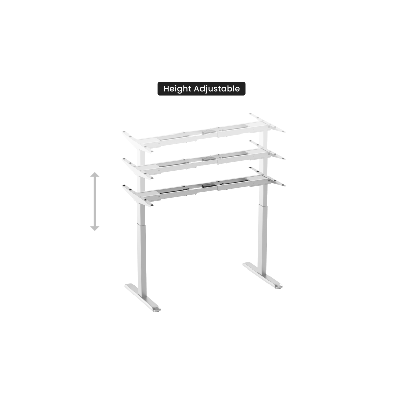 Reguliuojamo aukščio stalas Up Up Bjorn Baltas, Stalviršis M Juodas