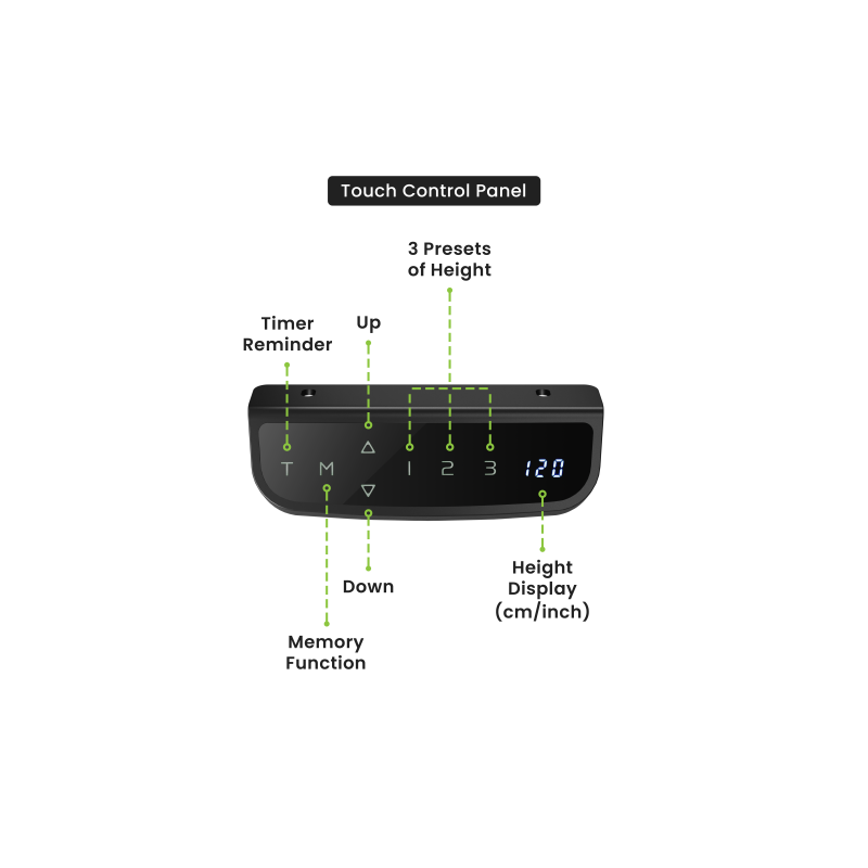 Reguliuojamo aukščio stalas Up Up Bjorn Baltas, Stalviršis M Juodas