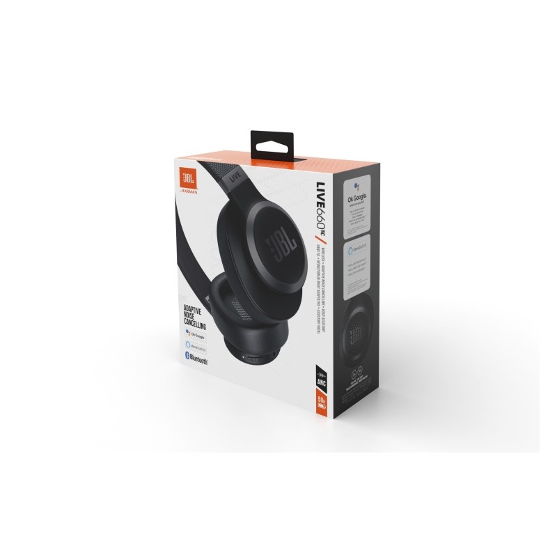 JBL Live 660NC Belaidės/Laidinės ausinės, Bluetooth, 3.5mm jack, Juoda