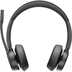 Poly Voyager 4320 MS Teams Belaidės ausinės, Bluetooth, USB-C, +BT700 dongle, +Charging Stand, Juoda