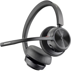 Poly Voyager 4320 MS Teams Belaidės ausinės, Bluetooth, USB-C, +BT700 dongle, +Charging Stand, Juoda
