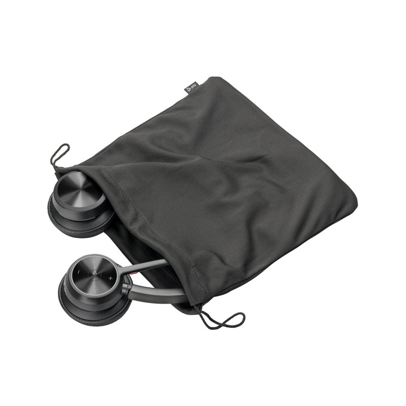 Poly Voyager 4320 MS Teams Belaidės ausinės, Bluetooth, USB-C, +BT700 dongle, +Charging Stand, Juoda
