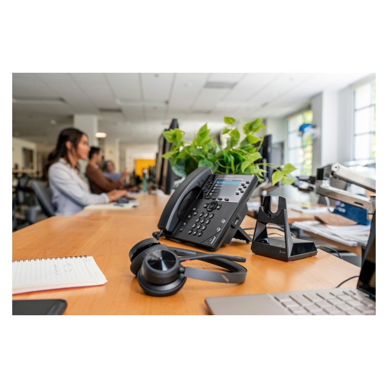 Poly Voyager 4320 MS Teams Belaidės ausinės, Bluetooth, USB-C, +BT700 dongle, +Charging Stand, Juoda
