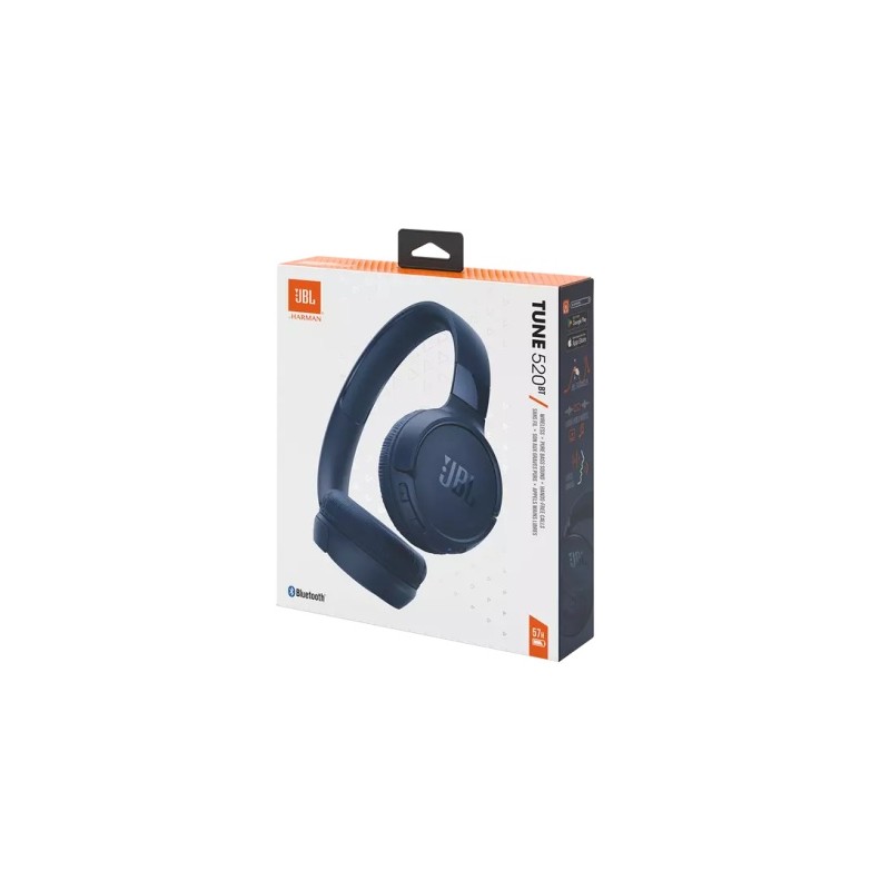 JBL Tune 520BT Belaidės ausinės, Bluetooth, Mėlyna