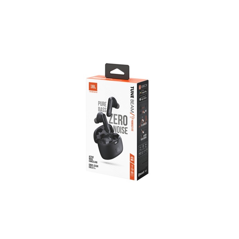 JBL Tune Beam Belaidės ausinės Earbuds, Bluetooth, Juoda