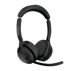 Jabra Evolve2 55 MS Stereo Link380a Belaidės ausinės Bluetooth USB-A, Charging Stand, Juoda