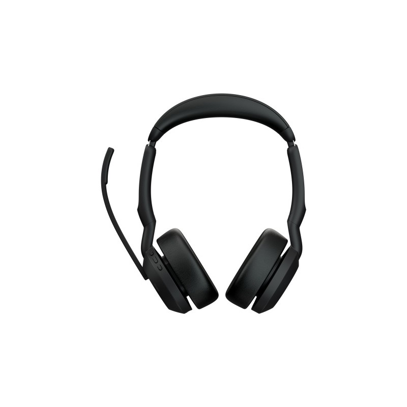 Jabra Evolve2 55 MS Stereo Link380a Belaidės ausinės Bluetooth USB-A, Charging Stand, Juoda