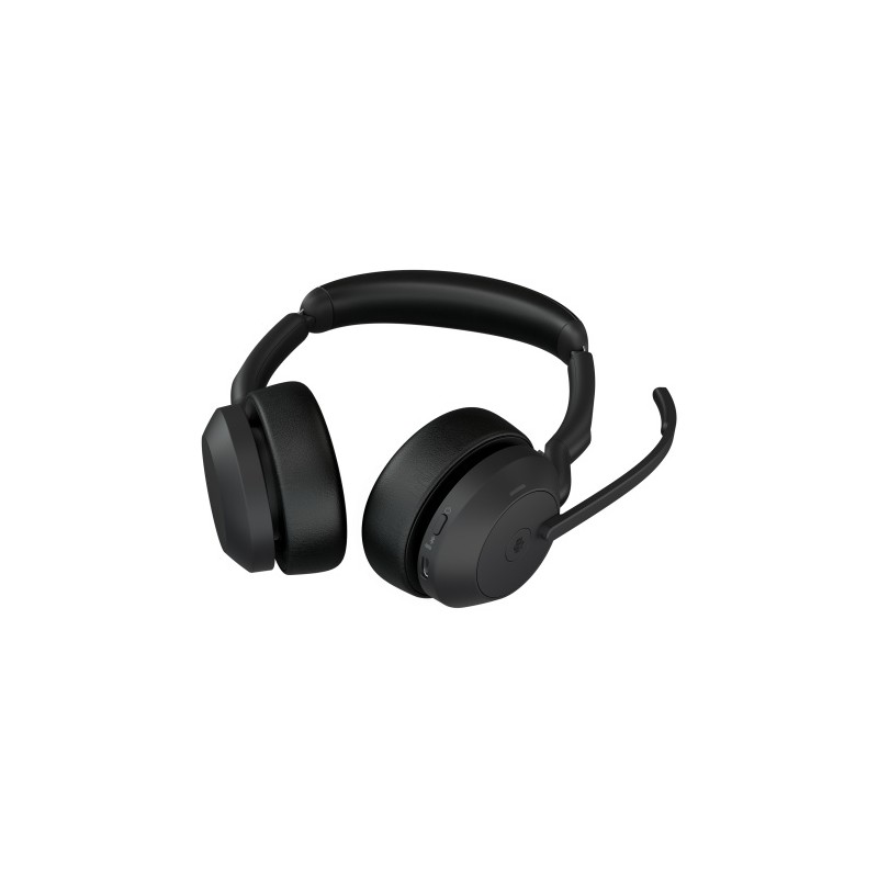 Jabra Evolve2 55 MS Stereo Link380a Belaidės ausinės Bluetooth USB-A, Charging Stand, Juoda