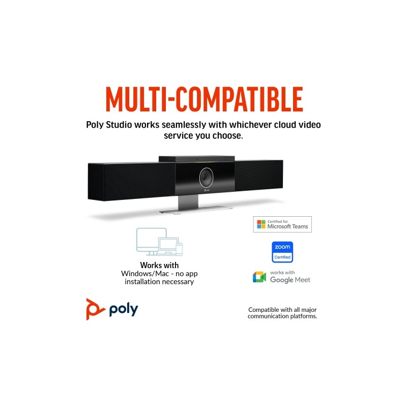 Poly Studio USB Video Bar Vaizdo konferencijų sistema, Juoda