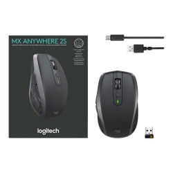 Logitech MX Anywhere 2S Belaidė pelė, RF Wireless + Bluetooth, 4000 DPI, Graphite