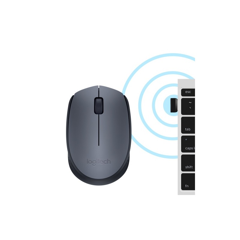 Logitech M170 Belaidė pelė, RF Wireless, 1000 DPI, Grey/Black (SPEC)