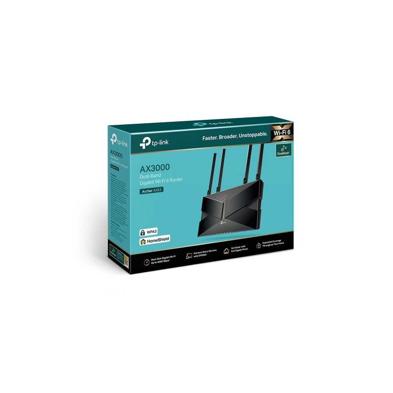 TP-Link Archer AX53 AX3000 Dual Band Gigabit Wi-Fi 6 Maršrutizatorius