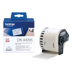 Brother DK-44205 (DK44205) Removable Paper Tape, 62mm, Black on White