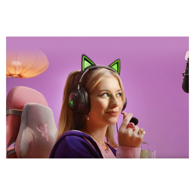 Razer Kraken Kitty V2 Laidinės žaidimų ausinės, Juoda