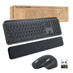 Logitech MX Keys Combo for Business Gen 2 Belaidė klaviatūra + pelė +Atrama riešui, US Int, Graphite