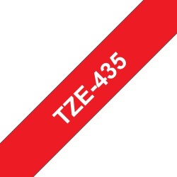 Brother TZE-435 (TZE435) Laminuotos ženklinimo juostos kasetė, White on Red 12mm, 8m