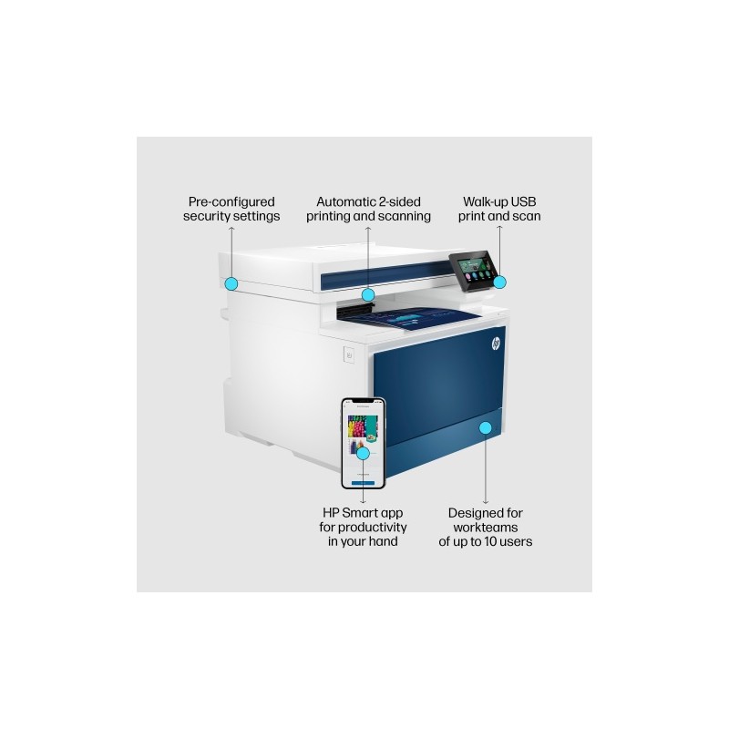 HP Color LaserJet Pro MFP 4302fdw Spausdintuvas lazerinis spalvotas MFP A4 33 ppm USB Wi-Fi LAN BT