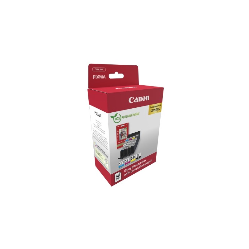 Canon CLI-581 (2106C006) Photo value pack Rašalinių kasečių komplektas, C/M/Y/BK