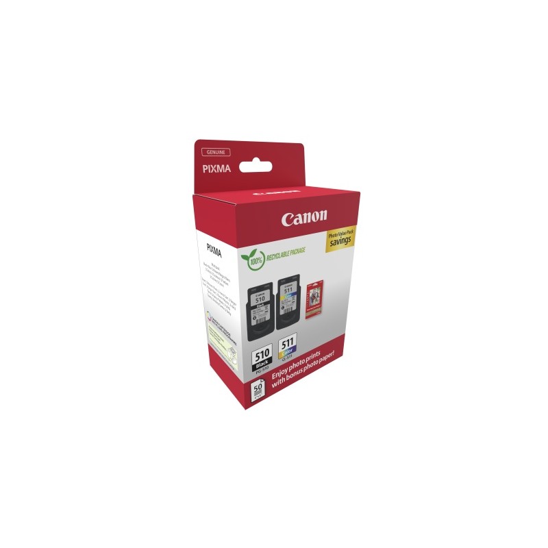 Canon PG-510/CL-511 (2970B017) Photo value pack Rašalinių kasečių komplektas, BK/CMY