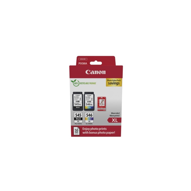 Canon PG-545XL/CL-546XL (8286B011) Photo value pack Rašalinių kasečių komplektas, BK/CMY