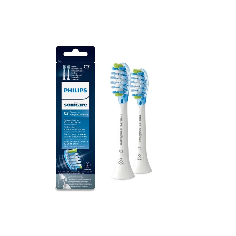 Philips Sonicare C3 Premium Plaque Defence Standartinės Sonic dantų šepetėlio galvutės, Balta