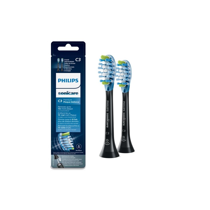 Philips Sonicare C3 Premium Plaque Defence Standartinės Sonic dantų šepetėlio galvutės, Juoda