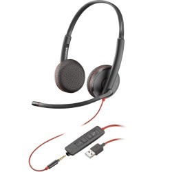 POLY Blackwire 3225 Stereo Laidinės ausinės, USB-A, Juoda