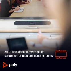 POLY Studio X50 All-In-One Video Bar Vaizdo konferencijų sistema, +TC8 valdiklis, Pilka