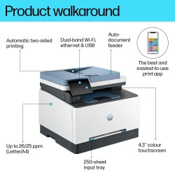 HP Color LaserJet Pro MFP 3302fdw Spausdintuvas lazerinis spalvotas MFP A4 25 ppm USB Wi-Fi LAN