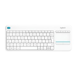 Logitech K400 Plus Touch Belaidė klaviatūra, RF Wireless, US, Balta (SPEC)