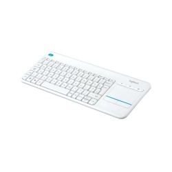 Logitech K400 Plus Touch Belaidė klaviatūra, RF Wireless, US, Balta (SPEC)