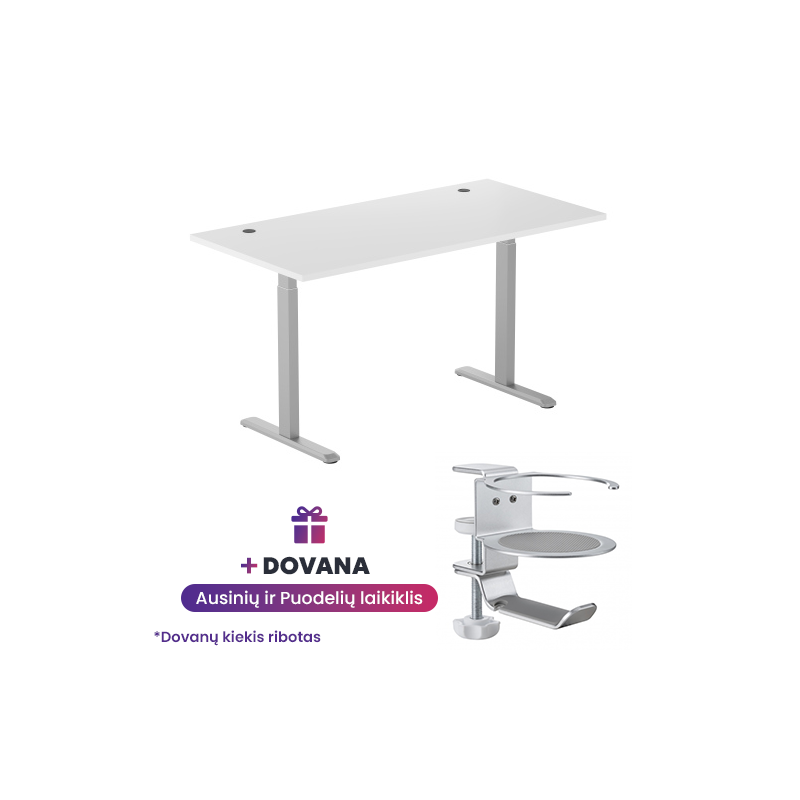 Reguliuojamo aukščio stalas Up Up Bjorn Pilkas, Stalviršis M Baltas