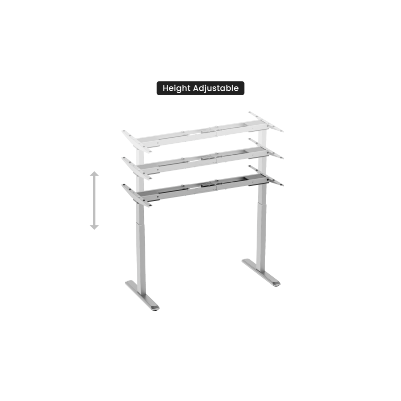 Reguliuojamo aukščio stalas Up Up Bjorn Pilkas, Stalviršis M Baltas