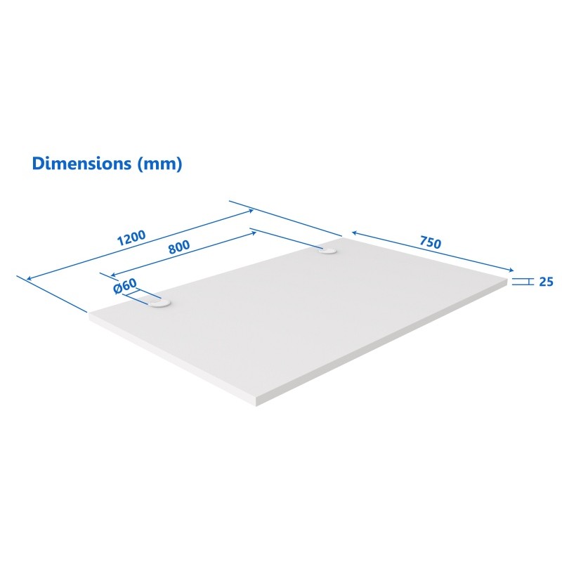 Reguliuojamo aukščio stalas Up Up Bjorn Pilkas, Stalviršis M Baltas