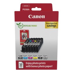 Canon PGI-530PGBK/CLI-531 (6117C004) Photo value pack Rašalinių kasečių komplektas, PGBK/C/M/Y/BK/GY