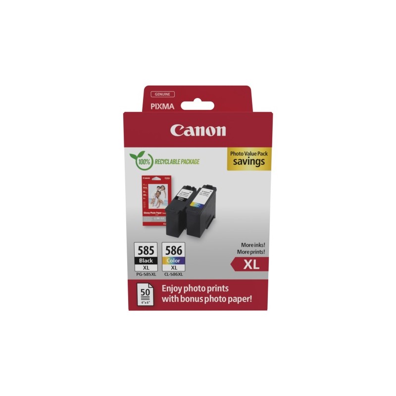 Canon PG-585XL/CL-586XL (6204C005) Photo value pack Rašalinių kasečių komplektas, BK/CMY